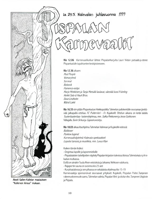 Pispalan Karnevaalit mainos 1999 (vasen puoli)