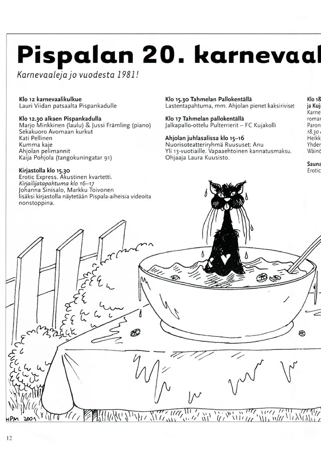 Pispalan Karnevaalit 2001, mainos (vasen puoli)
