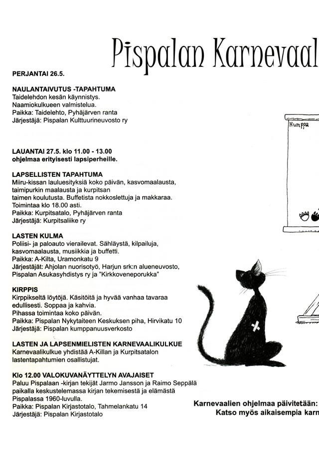 Pispalan Karnevaalit, mainos 2006 (vasen puoli)