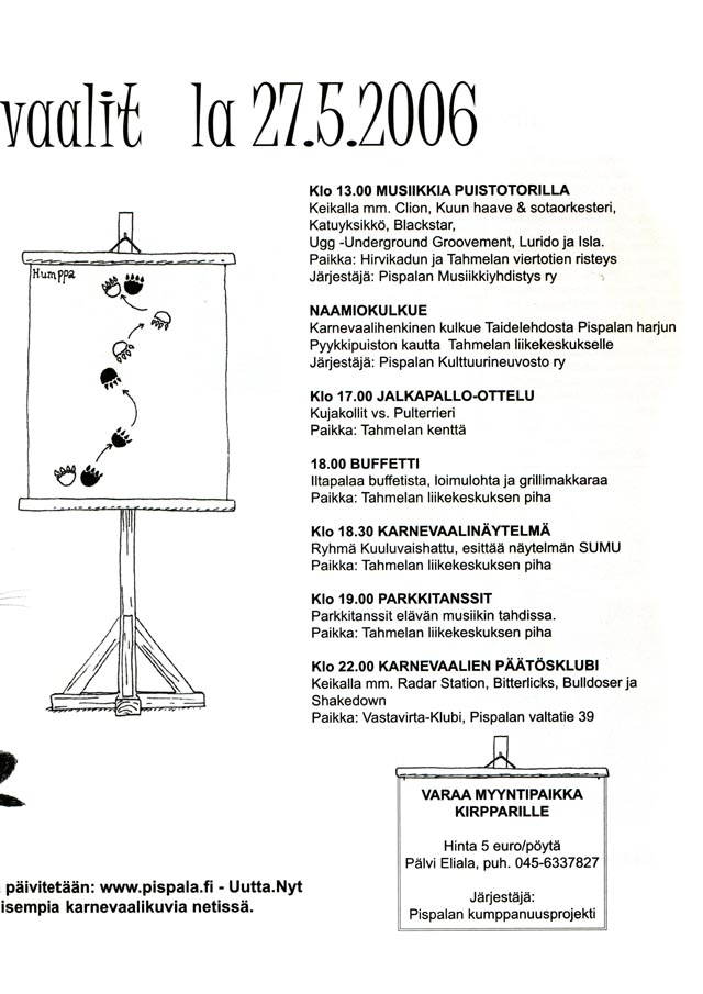 Pispalan Karnevaalit, mainos 2006 (oikea puoli)