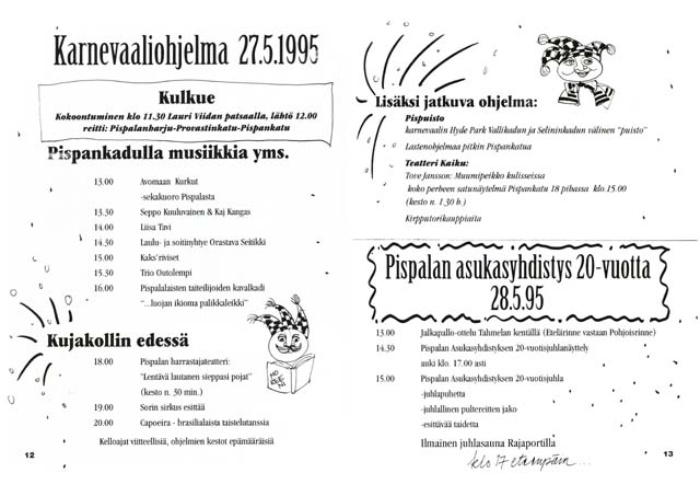 Pispalan Karnevaalit, mainos 1995