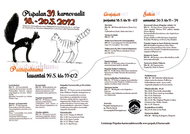 Pispalan Karnevaalit, mainos 2012