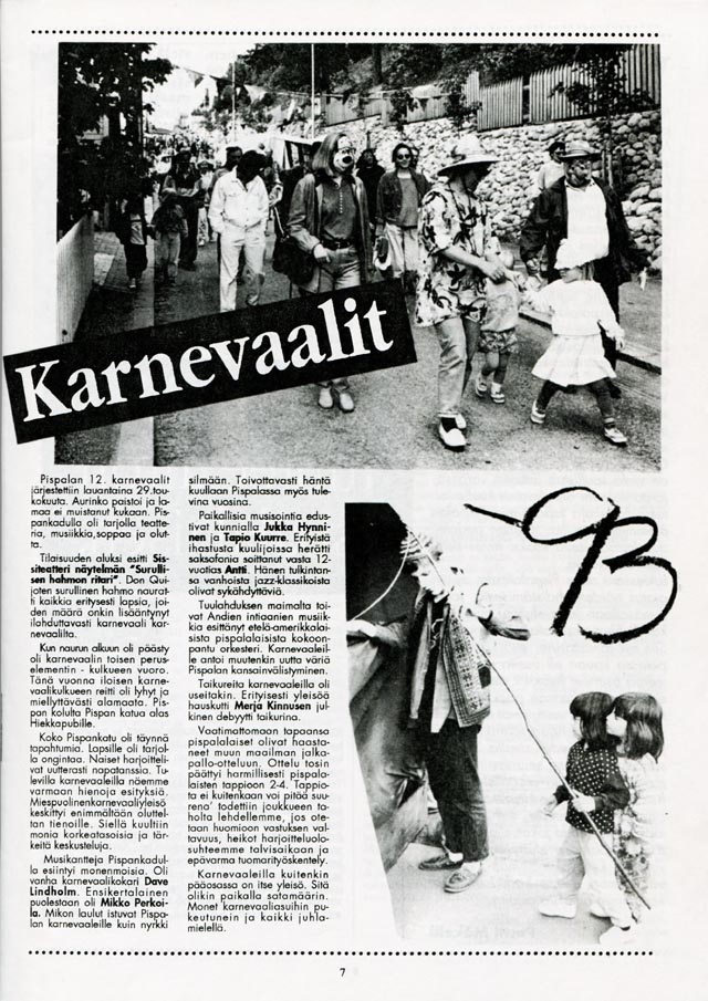 Juttu Pispalalainen-lehdessä 1993