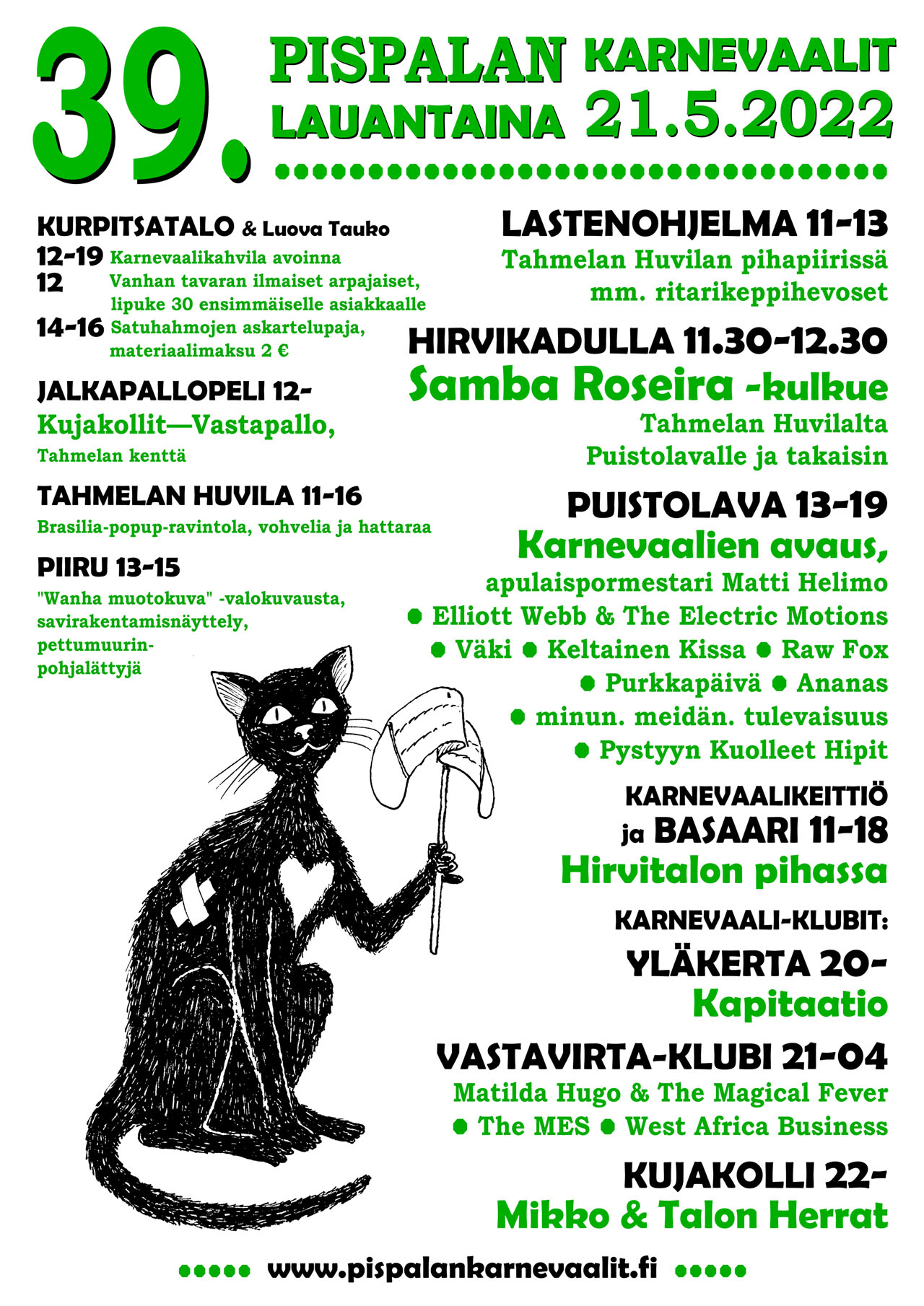 39. Pispalan Karnevaalit lauantaina 21.5.2022 - juliste