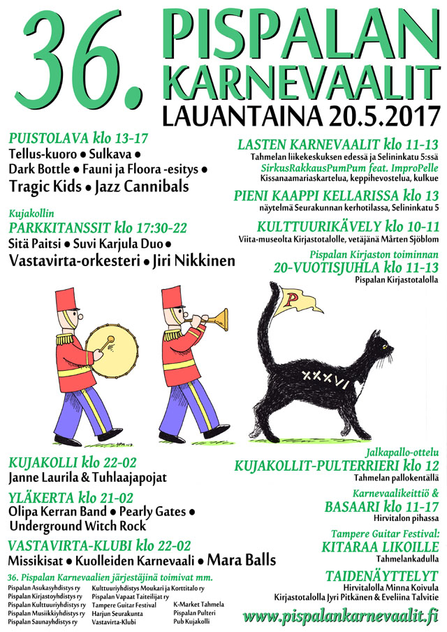 36. Pispalan Karnevaalit lauantaina 20.5.2017