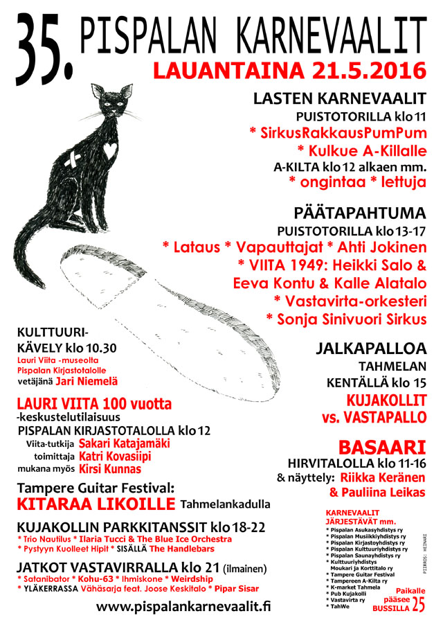 35. Pispalan Karnevaalit lauantaina 21.5.2016