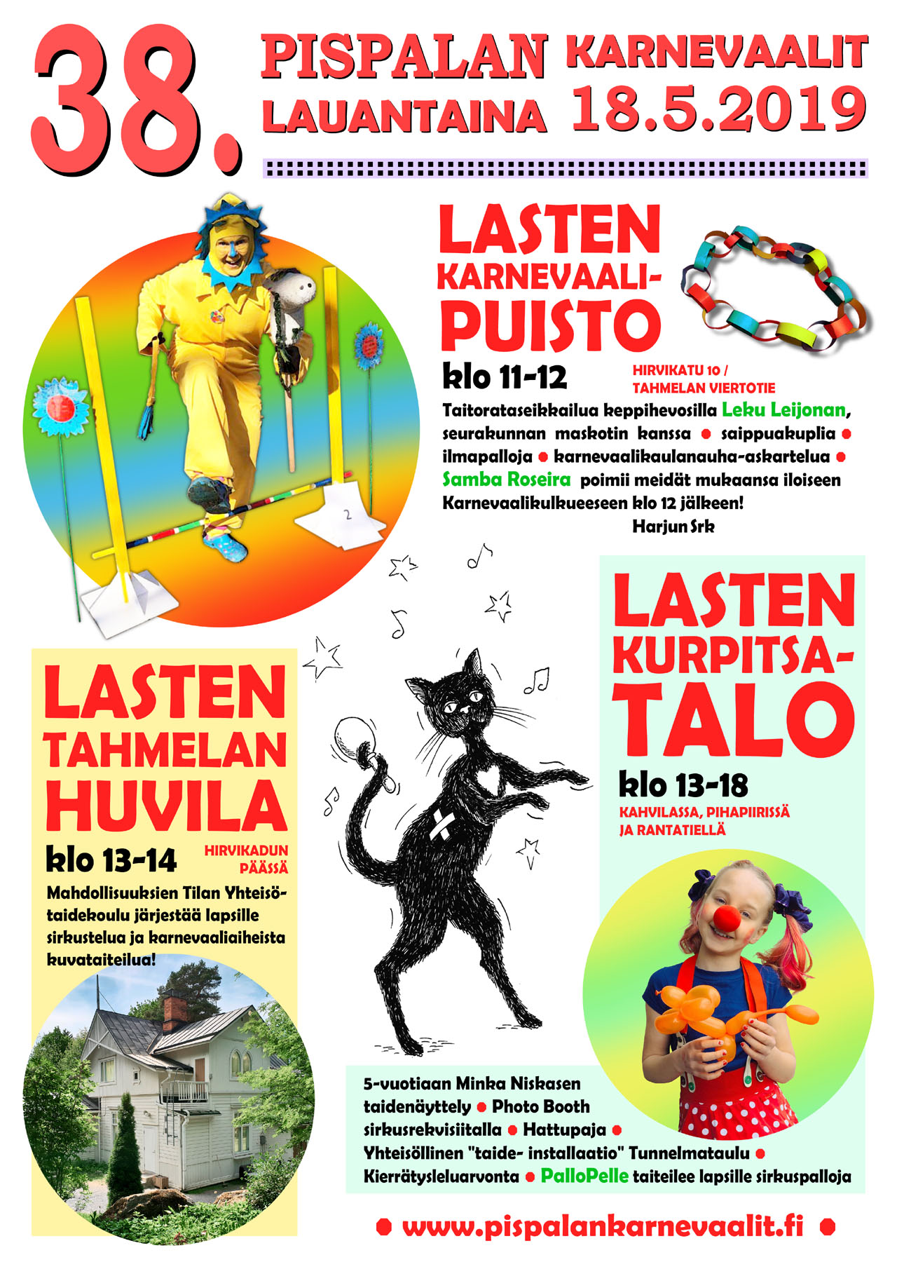 38. Pispalan Karnevaalien Lastentapahtumat lauantaina 18.5.2019